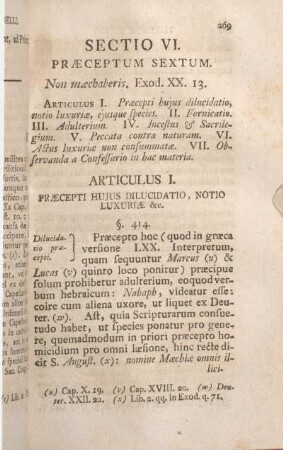 Sectio VI. Praeceptum Sextum.