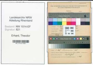 Entnazifizierung Theodor Erhard , geb. 06.04.1899 (Baecker)