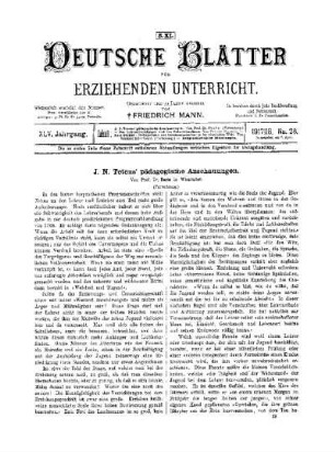 J. N. Tetens` pädagogische Anschauungen : (Fortsetzung)