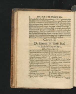 Caput II. De summa in terris sacra vel Ecclesiastica potestate.