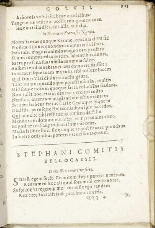 Stephani Comitis Bellocassii.