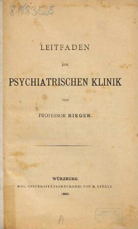 Leitfaden zur psychiatrischen Klinik