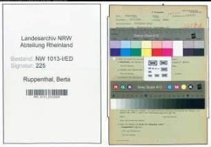 Entnazifizierung Berta Ruppenthal , geb. 20.02.1885 (Lehrerin)