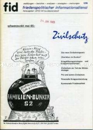Quartalszeitschrift der DFG-VK u.a. über die Folgen eines Atomschlages - Sachkonvolut