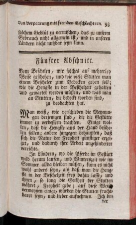 Fünfter Abschnitt. Vom Beschelen, [...].