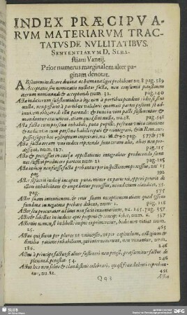 Index Præcipuarum Materiarum Tractatus De Nullitatibus