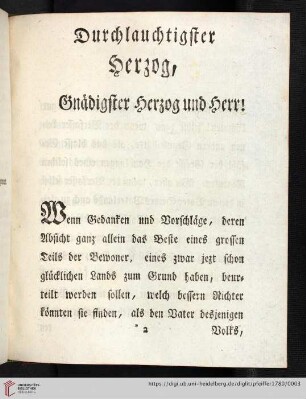 Durchlauchtigster Herzog, Gnädigster Herzog und Herr!