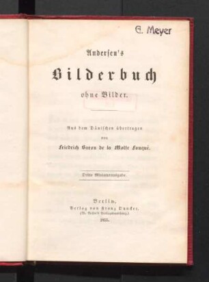 Andersen's Bilderbuch ohne Bilder