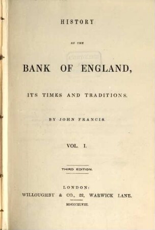 History of the bank of England, its times and traditions, 1