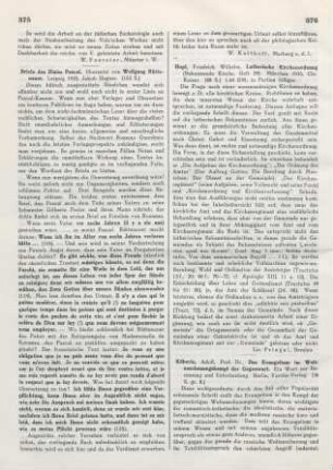 375-376 [Rezension] Pascal, Blaise, Briefe des Blaise Pascal