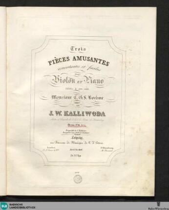 Trois pièces amusantes concertantes et faciles pour violon & piano, ouev. 170 No. 2