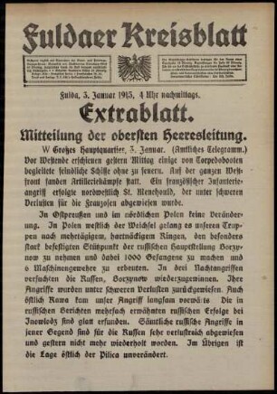Ausgabe vom Sonntag, den 03. Januar 1915.