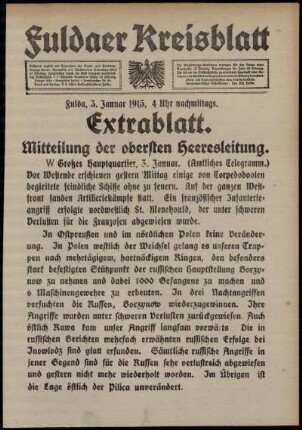 Ausgabe vom Sonntag, den 03. Januar 1915.