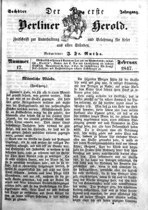 Nummer 17, Februar 1847