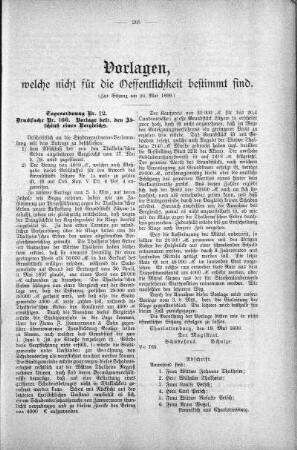 Vorlagen welche nicht für die Oeffentlichkeit bestimmt sind., 24. Mai 1899