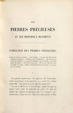 Les pierres précieuses et les principaux ornements