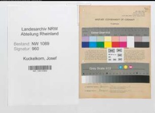Entnazifizierung Josef Kuckelkorn , geb. 19.07.1919 (Polizist)