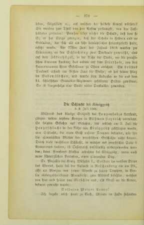 Die Schlacht bei Königgrätz d. 3. Juli 1866