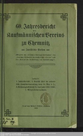 60.1905/06: Jahresbericht des Kaufmännischen Vereins zu Chemnitz