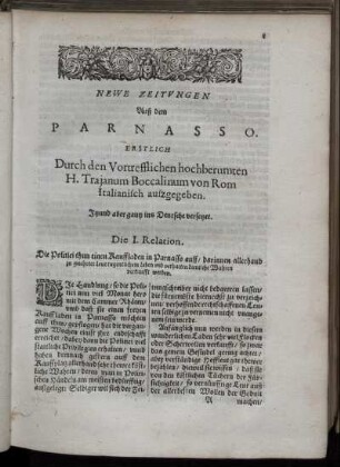 Newe Zeitvngen Auß dem Parnasso