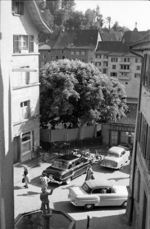 Laufenburg: Blick von oben auf deutschen Zollplatz