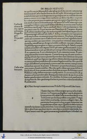 A. Hirtii Autopii Commentariorum De bello Hispaniensi Liber sextus
