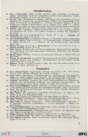 Metallarbeiten (Nr. 49-58)