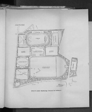 Plan der großen Sportanlage (Stadion) im Volkspark.