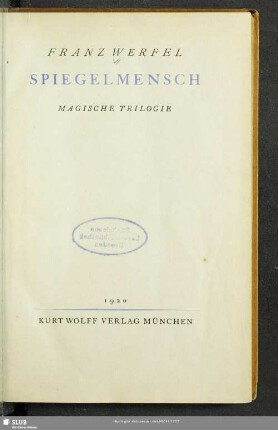 Spiegelmensch : magische Trilogie