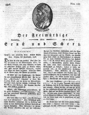 Nro. 152, Donnerstag den 31. Julius 1806