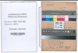 Entnazifizierung Heinrich Einmahl , geb. 18.04.1910 (Angestellter)