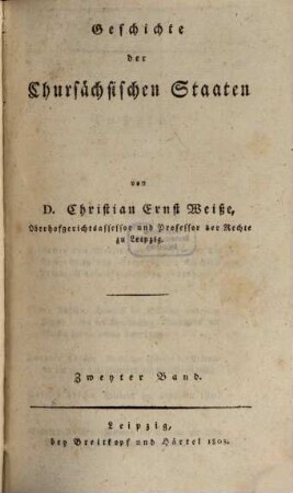 Geschichte der Chursächsischen Staaten, 2