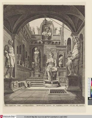 [The Statue Court of the Casa Sassi in Rome; De binnenplaats van de Casa Sassi te Rome; Der Skulpturenhof der Casa Sassi in Rom]
