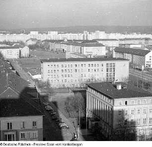 Dresden, Nachtaufnahme, Serie: "Baugebiet Stübelallee", Bau der 6-geschossigen Wohnhäuser