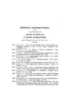 Bibliotheca paedo-psychologica