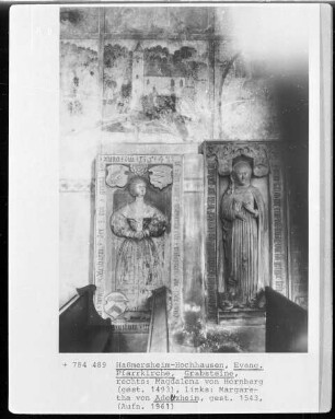 Grabmal der Magdalena von Hornberg, verstorben 1493 (rechte Grabplatte)