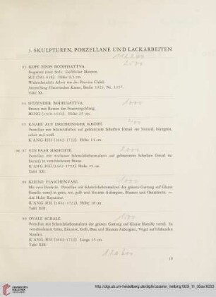 3. Skulpturen, Porzellane und Lackarbeiten (Nr. 93-111)