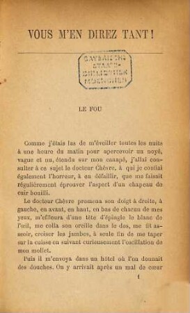 Vous m'en direz tant! : Par Tristan Bernard et Pierre Veber