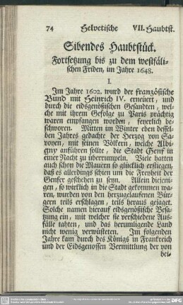Sibendes Haubtstück. Fortsetzung bis zu dem westfälischen Friden, im Jahre 1648
