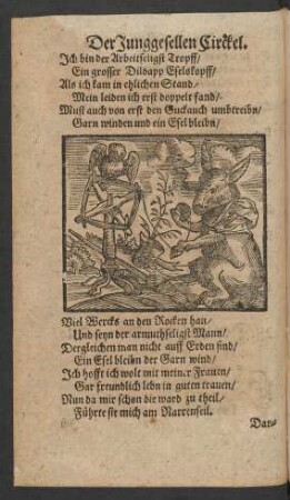 [Der Esel mit den Garnwinden.]