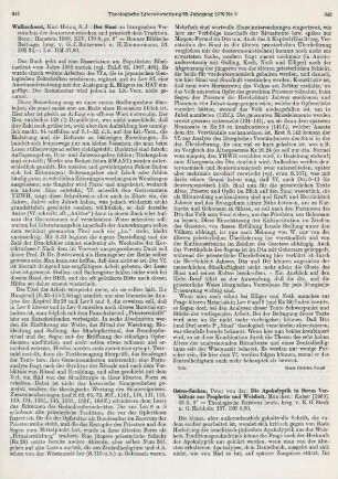 342-343 [Rezension] Osten-Sacken, Peter von der, Die Apokalyptik in ihrem Verhältnis zu Prophetie und Weisheit