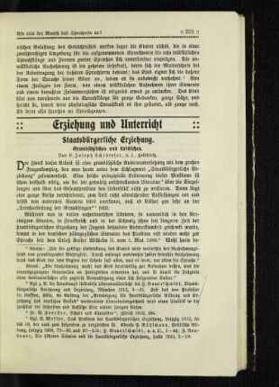 Staatsbürgerliche Erziehung : Grundsätzliches und Kritisches