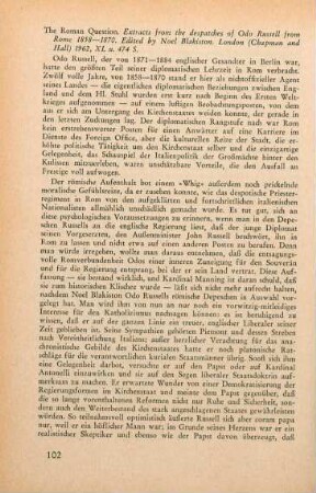 102-105 [Rezension] Russell, Odo, The Roman question