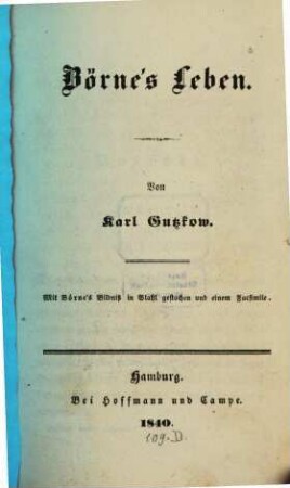 Börne's Leben