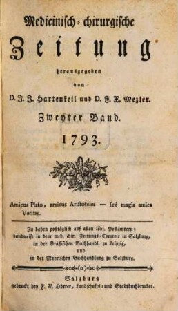 Medicinisch-chirurgische Zeitung. 1793, 2