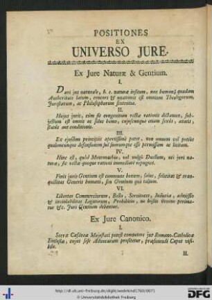 Positiones Ex Universo Jure.