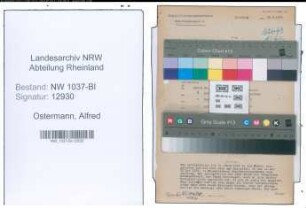 Entnazifizierung Alfred Ostermann , geb. 17.06.1897 ()