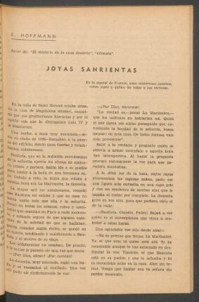 Joyas sangrientas : En la capital de Francia, unos misteriosos asesinos, roban joyas y quitan las vidas a sus víctimas.