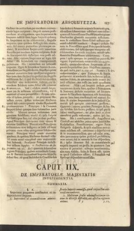 Caput IIX. De Imperatoriae Majestatis Indepemdentia.