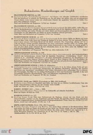 Buchmalereien, Handzeichnungen und Graphik (Nr. 86-101)